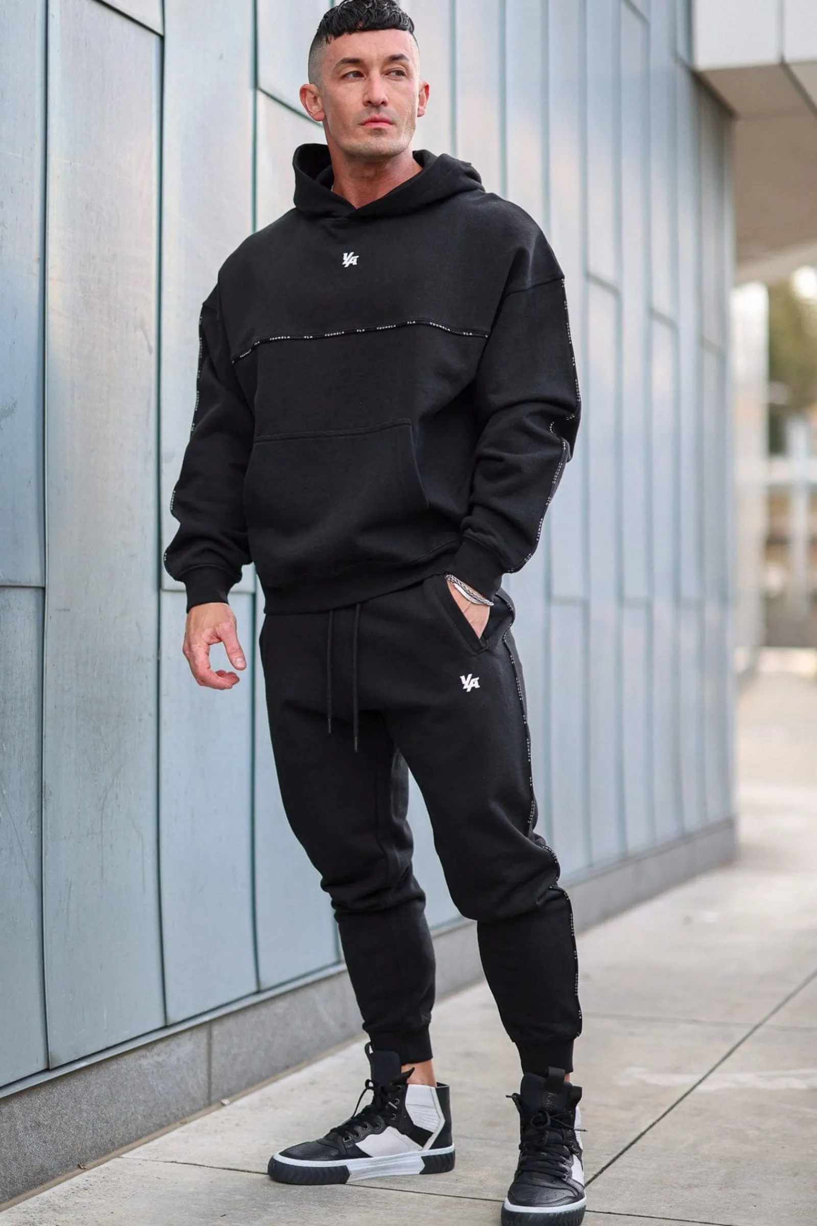 Joggers<Youngla 2006-Piping Collection-Joggers Black|Coal|Light Blue|Off-White