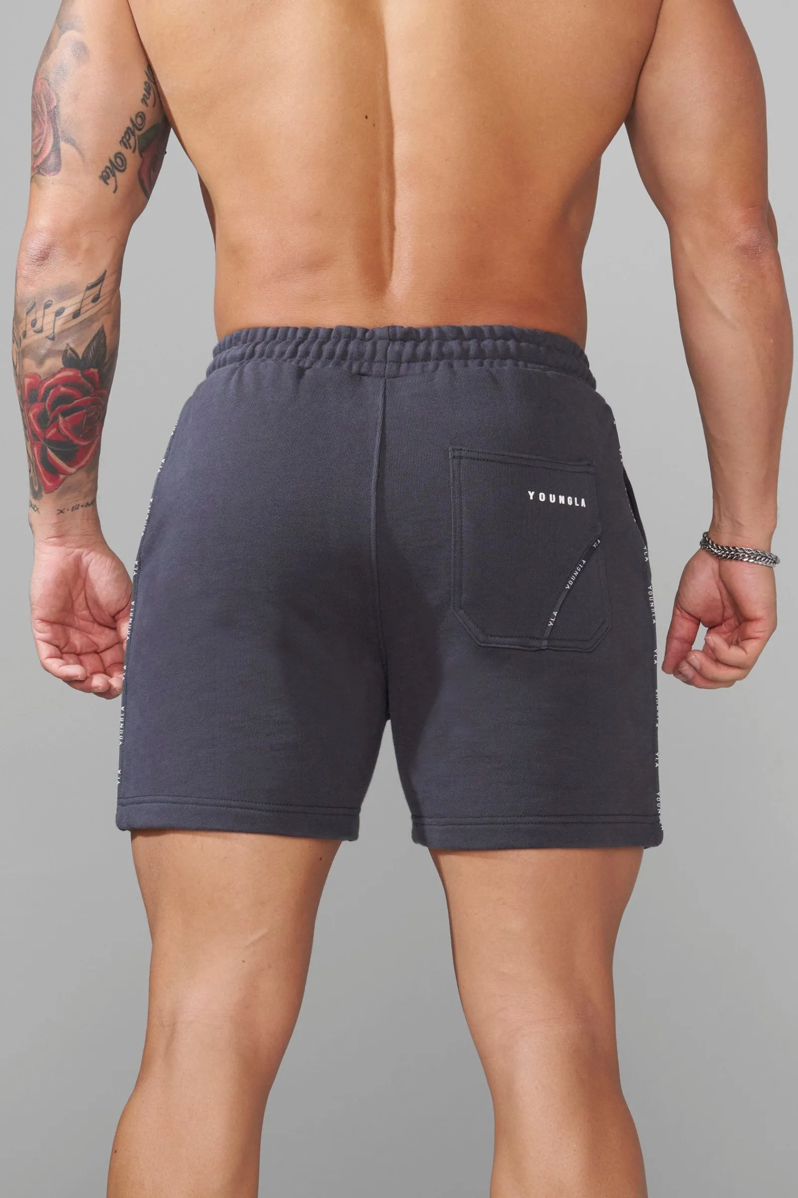 Shorts<Youngla 1078-Piping Collection-Shorts Black|Coal|Light Blue|Off-White