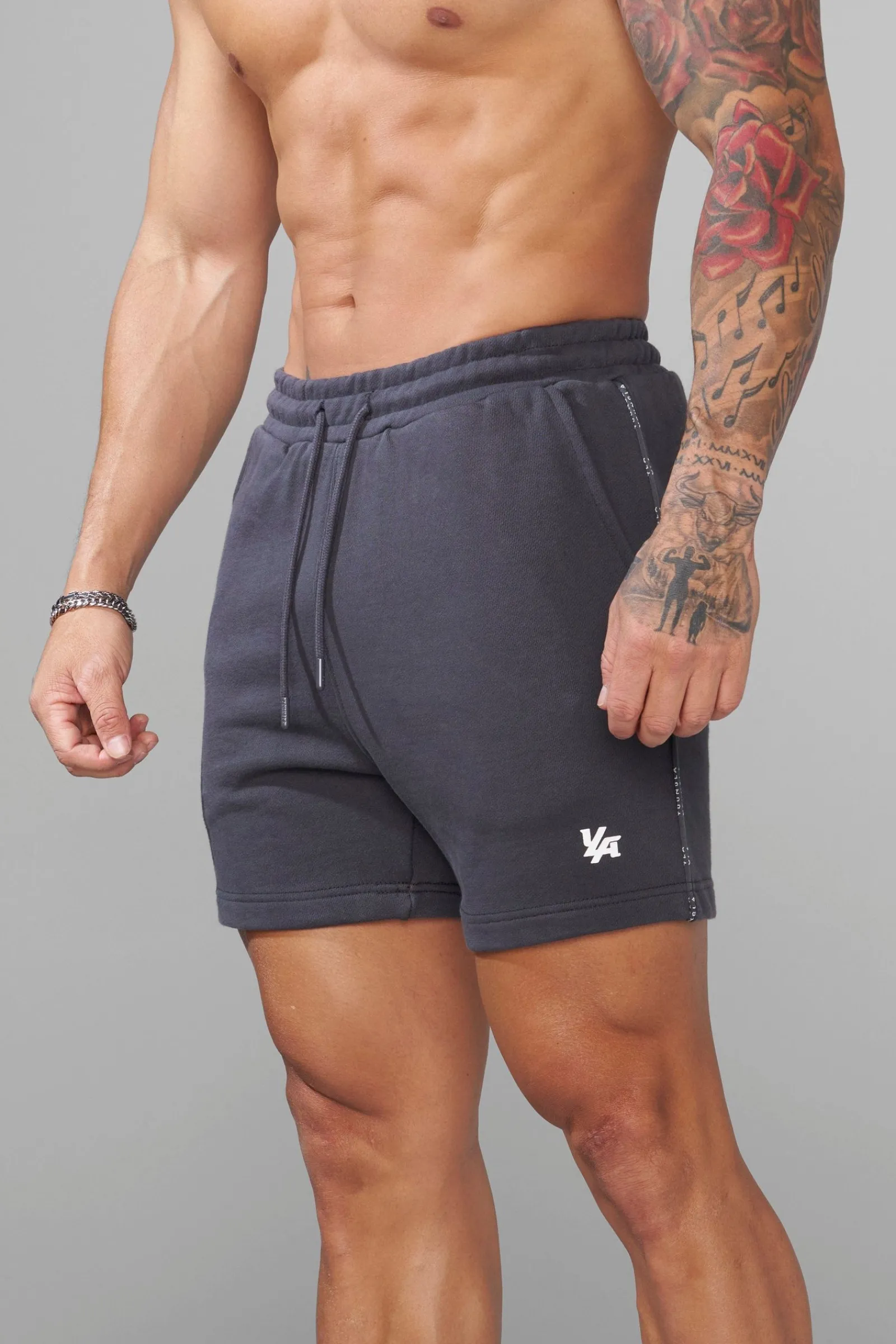 Shorts<Youngla 1078-Piping Collection-Shorts Black|Coal|Light Blue|Off-White
