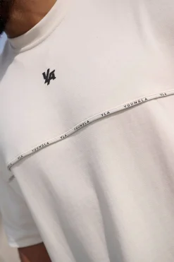 Shirts<Youngla 4043-Piping Collection-Tees Black|Coal|Light Blue|Off-White