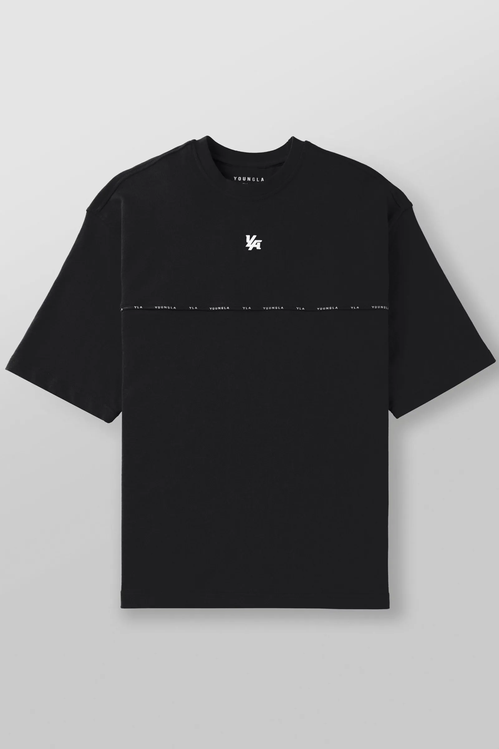 Shirts<Youngla 4043-Piping Collection-Tees Black|Coal|Light Blue|Off-White