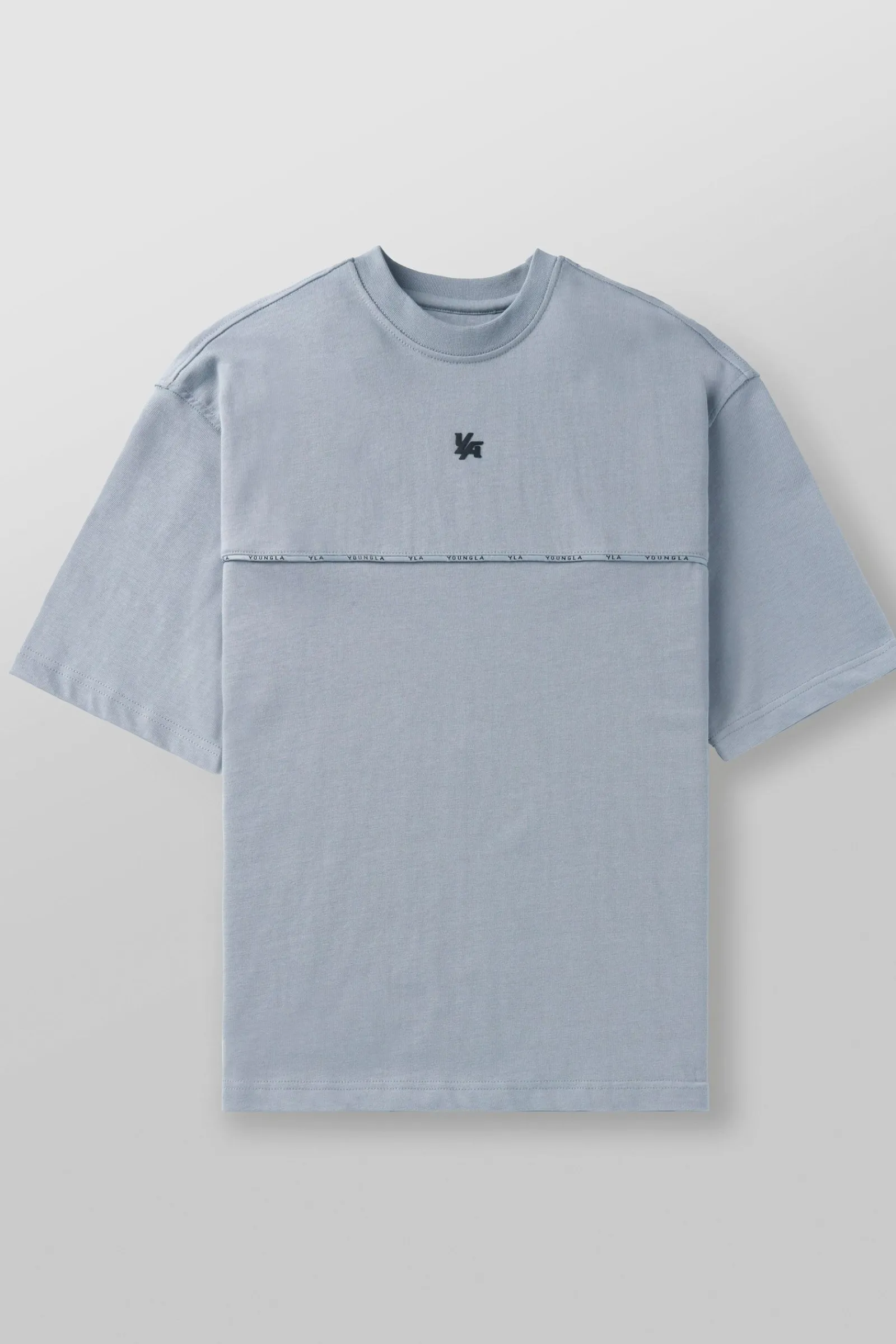 Shirts<Youngla 4043-Piping Collection-Tees Black|Coal|Light Blue|Off-White