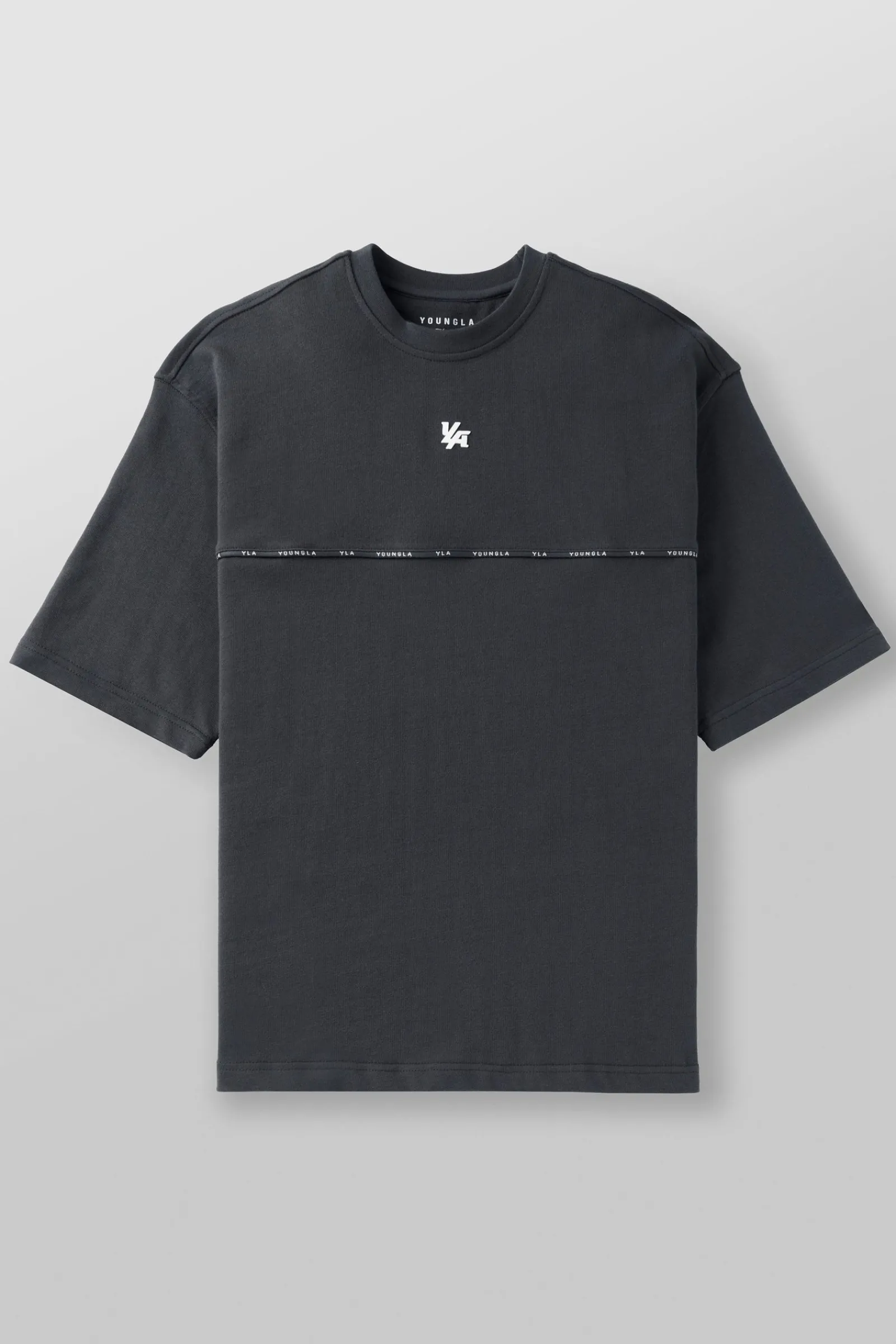 Shirts<Youngla 4043-Piping Collection-Tees Black|Coal|Light Blue|Off-White