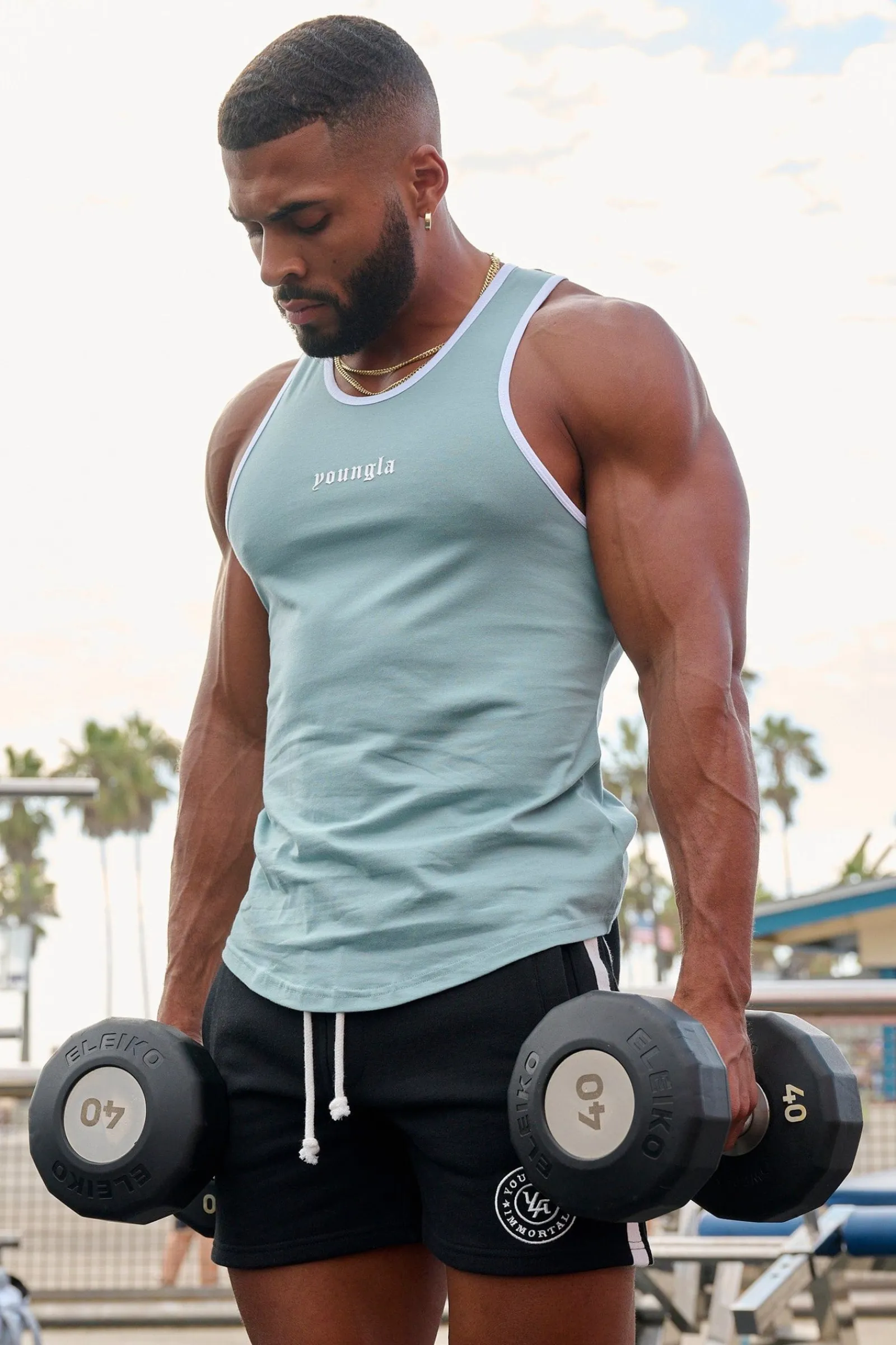 Tanks<Youngla 319-Pristine Tank Tops Black|Brown|Carolina Blue|Lavender Purple