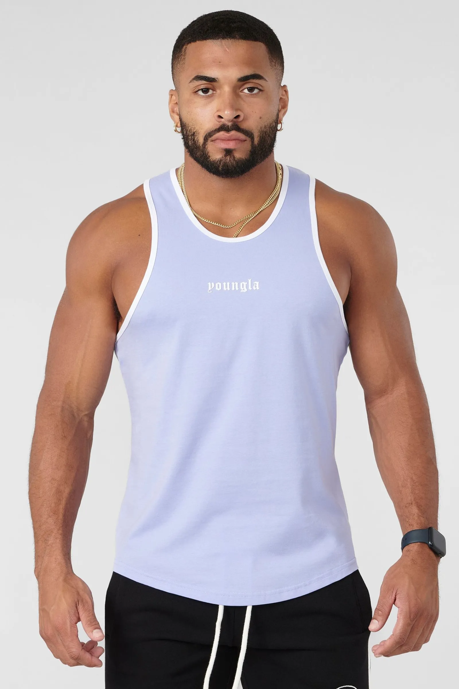 Tanks<Youngla 319-Pristine Tank Tops Black|Brown|Carolina Blue|Lavender Purple