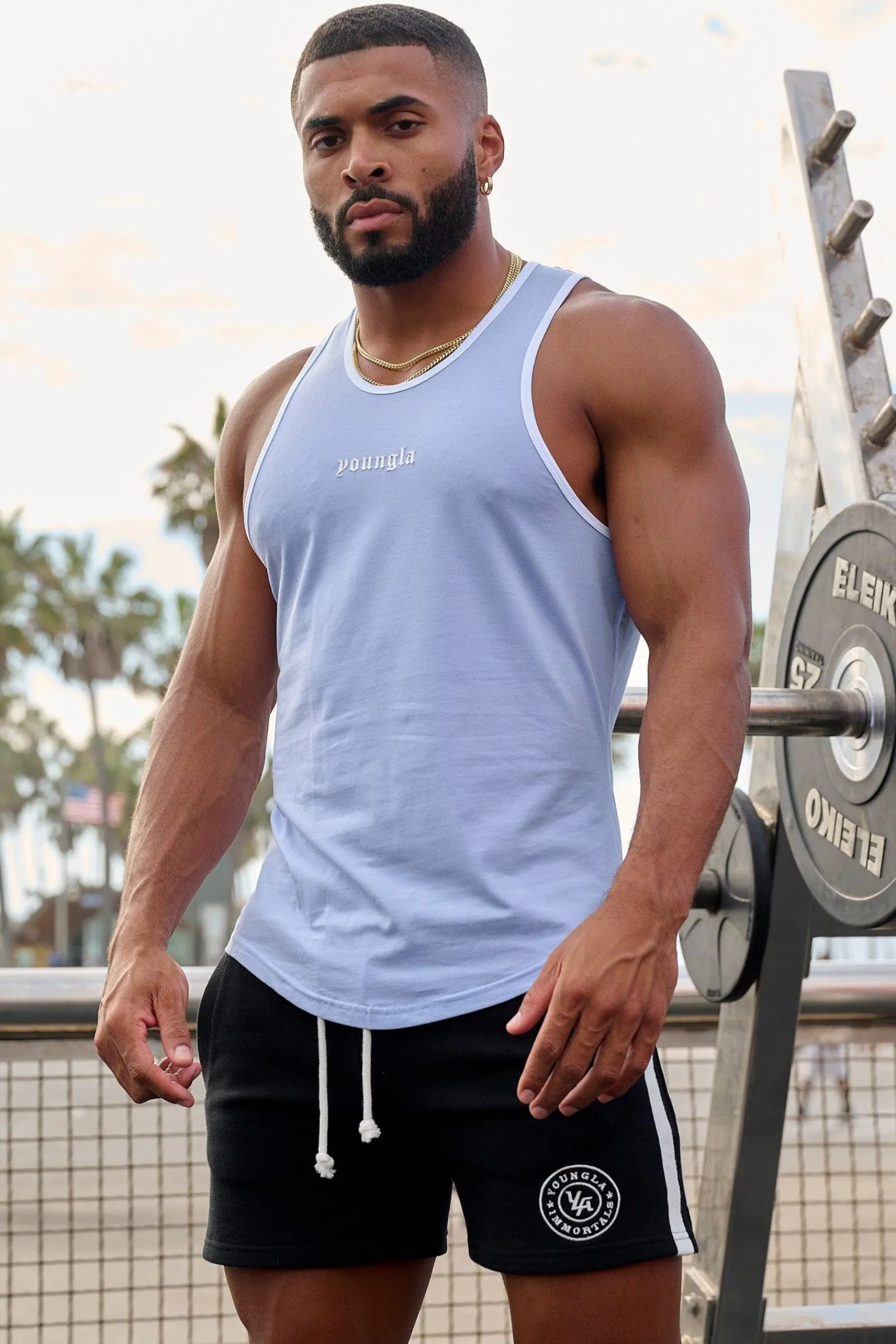 Tanks<Youngla 319-Pristine Tank Tops Black|Brown|Carolina Blue|Lavender Purple
