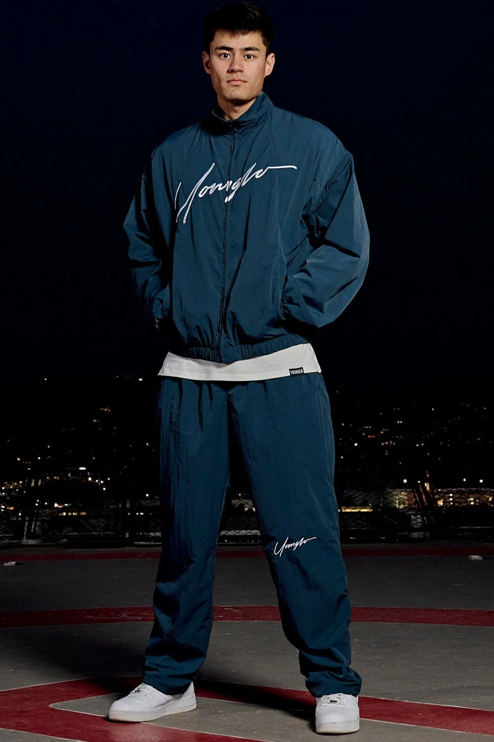 Joggers<Youngla 267-Retro Jumpsuit-Pants Black|Khaki|Teal