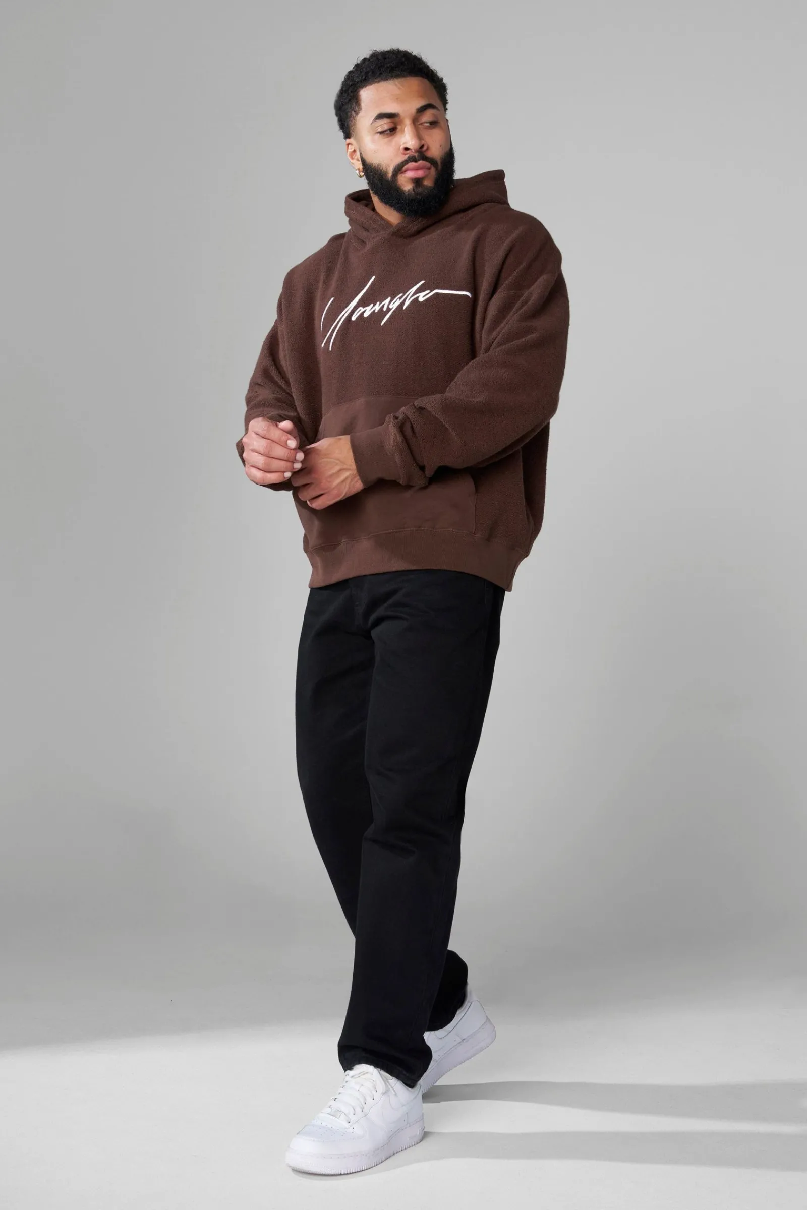 Outerwear<Youngla 524-Reverse Terry Hoodies Black|Brown|Oatmeal|Off-White