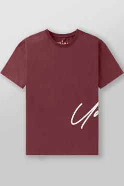 Shirts<Youngla 462-Side Signature Tees Black|Brown|Burgundy|Deep Purple