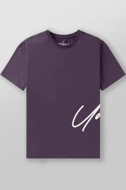 Shirts<Youngla 462-Side Signature Tees Black|Brown|Burgundy|Deep Purple