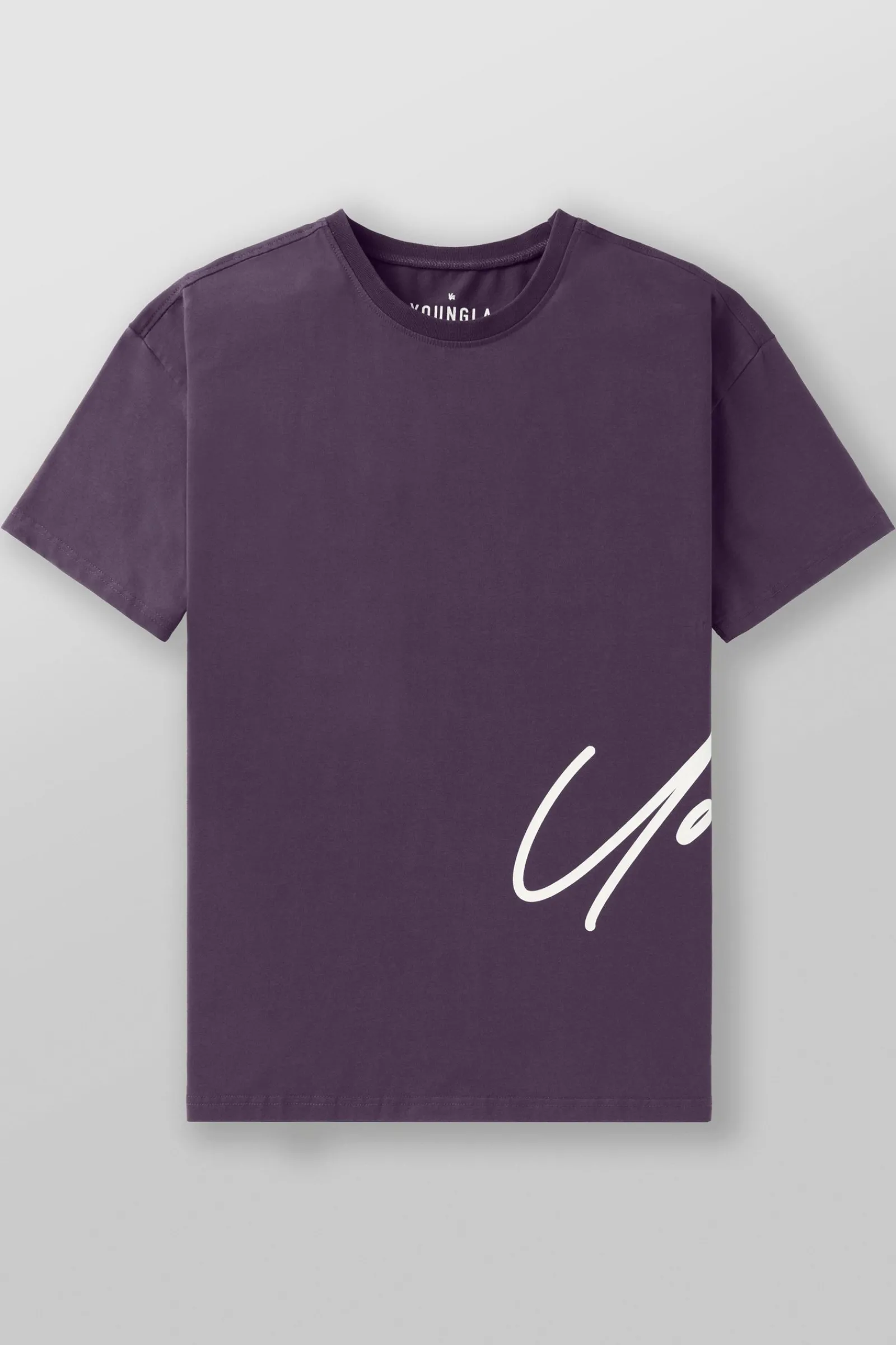 Shirts<Youngla 462-Side Signature Tees Black|Brown|Burgundy|Deep Purple