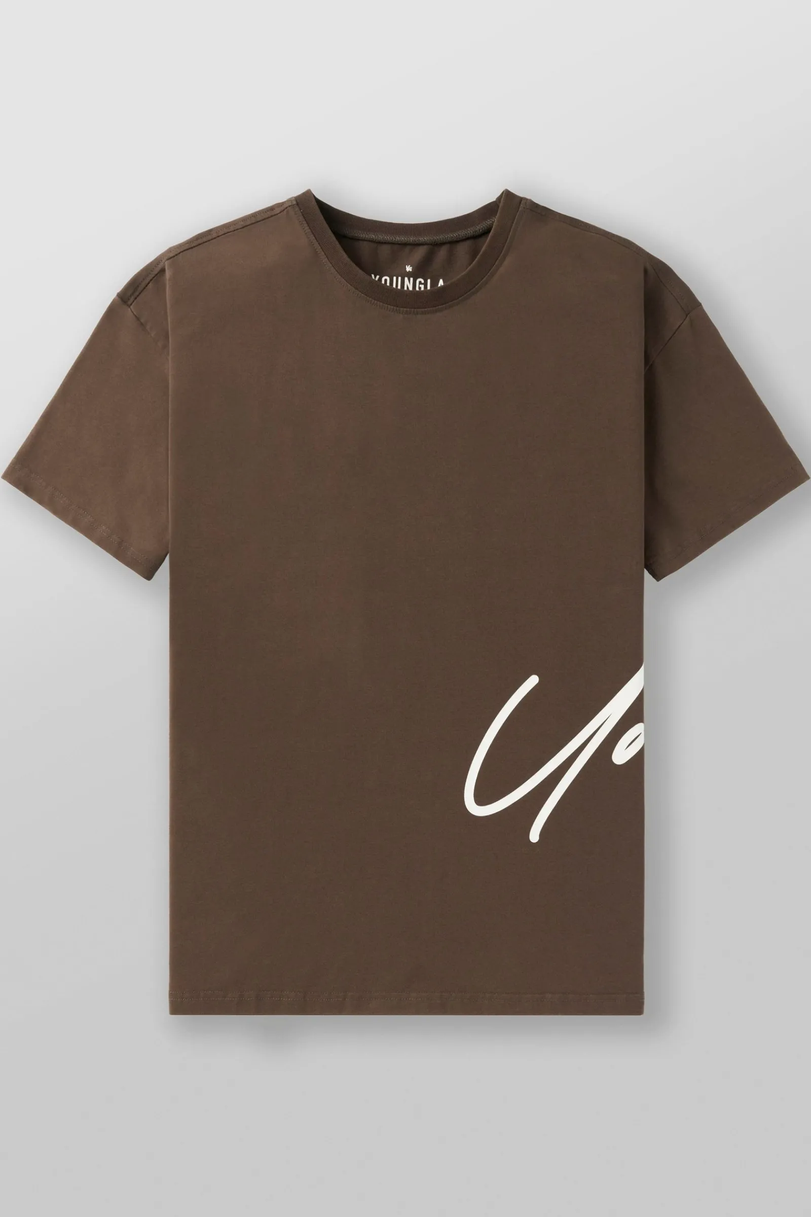 Shirts<Youngla 462-Side Signature Tees Black|Brown|Burgundy|Deep Purple