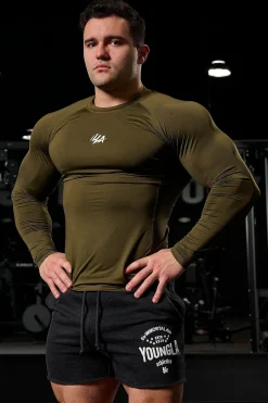Shirts<Youngla 802-Speed Compression Longsleeves Black|Dark Blue|Olive|Teal