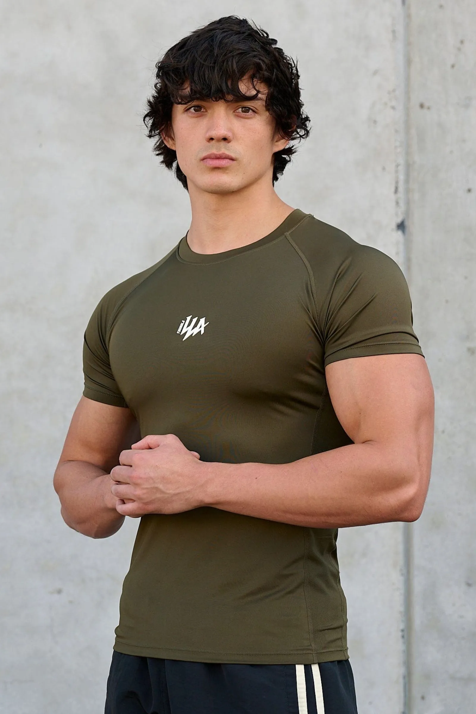 Shirts<Youngla 474-Speed Compression Tees Black|Grey|Olive|Teal