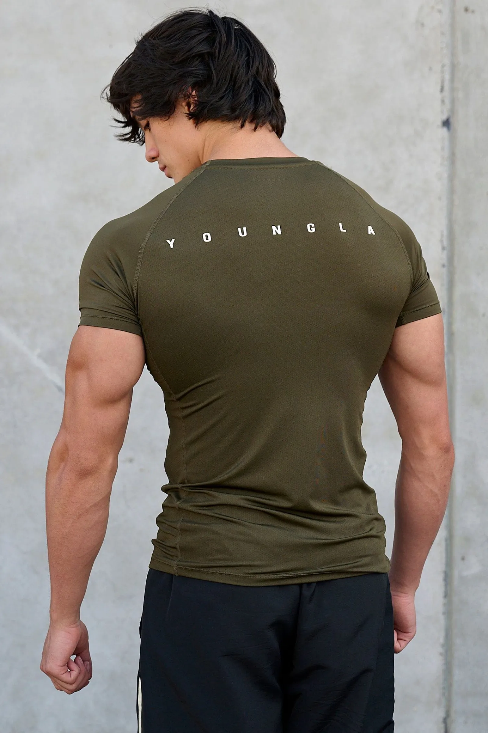Shirts<Youngla 474-Speed Compression Tees Black|Grey|Olive|Teal