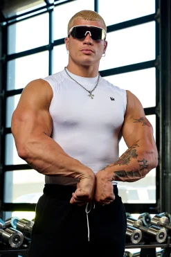 Tanks<Youngla 315-Stealth Compression Cut-Offs Black|Beacon Blue|Dark Grey|Deep Teal