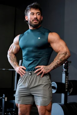 Tanks<Youngla 315-Stealth Compression Cut-Offs Black|Beacon Blue|Dark Grey|Deep Teal