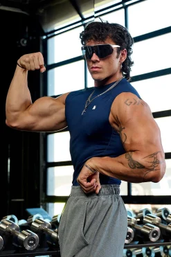 Tanks<Youngla 315-Stealth Compression Cut-Offs Black|Beacon Blue|Dark Grey|Deep Teal