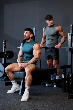 Tanks<Youngla 315-Stealth Compression Cut-Offs Black|Beacon Blue|Dark Grey|Deep Teal