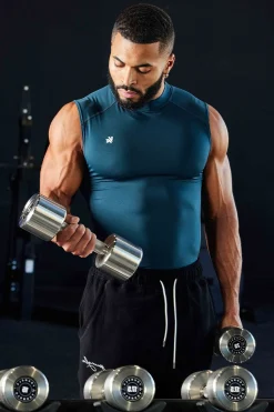 Tanks<Youngla 315-Stealth Compression Cut-Offs Black|Beacon Blue|Dark Grey|Deep Teal