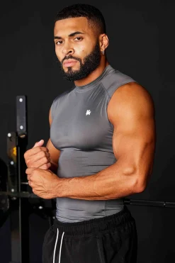 Tanks<Youngla 315-Stealth Compression Cut-Offs Black|Beacon Blue|Dark Grey|Deep Teal