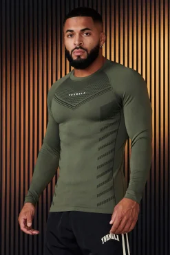 Shirts<Youngla 833-Superhero Compression Longsleeves Black|Cement|Dark Blue|Olive Green