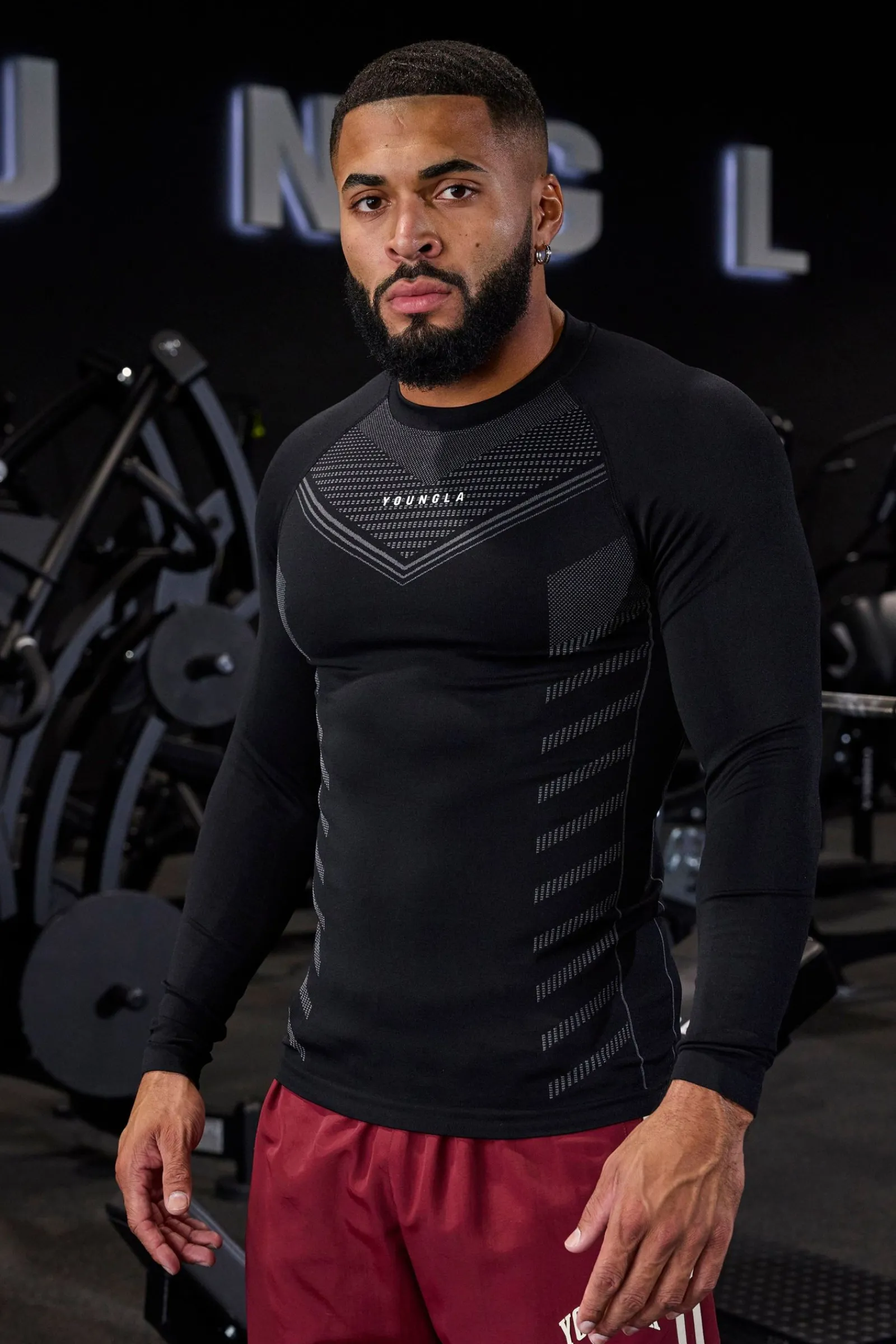 Shirts<Youngla 833-Superhero Compression Longsleeves Black|Cement|Dark Blue|Olive Green