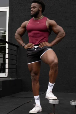 Tanks<Youngla 343-Supervillain Compression Tanks Black|Burgundy|Charcoal|Navy