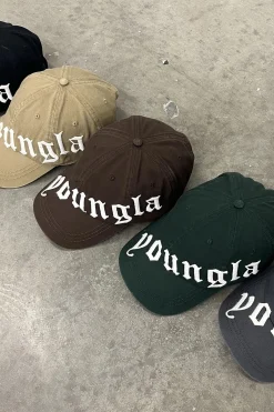 Hats & Beanies<Youngla 9005-Tilted Logo Dad Hat Black|Brown|Camel|Grey