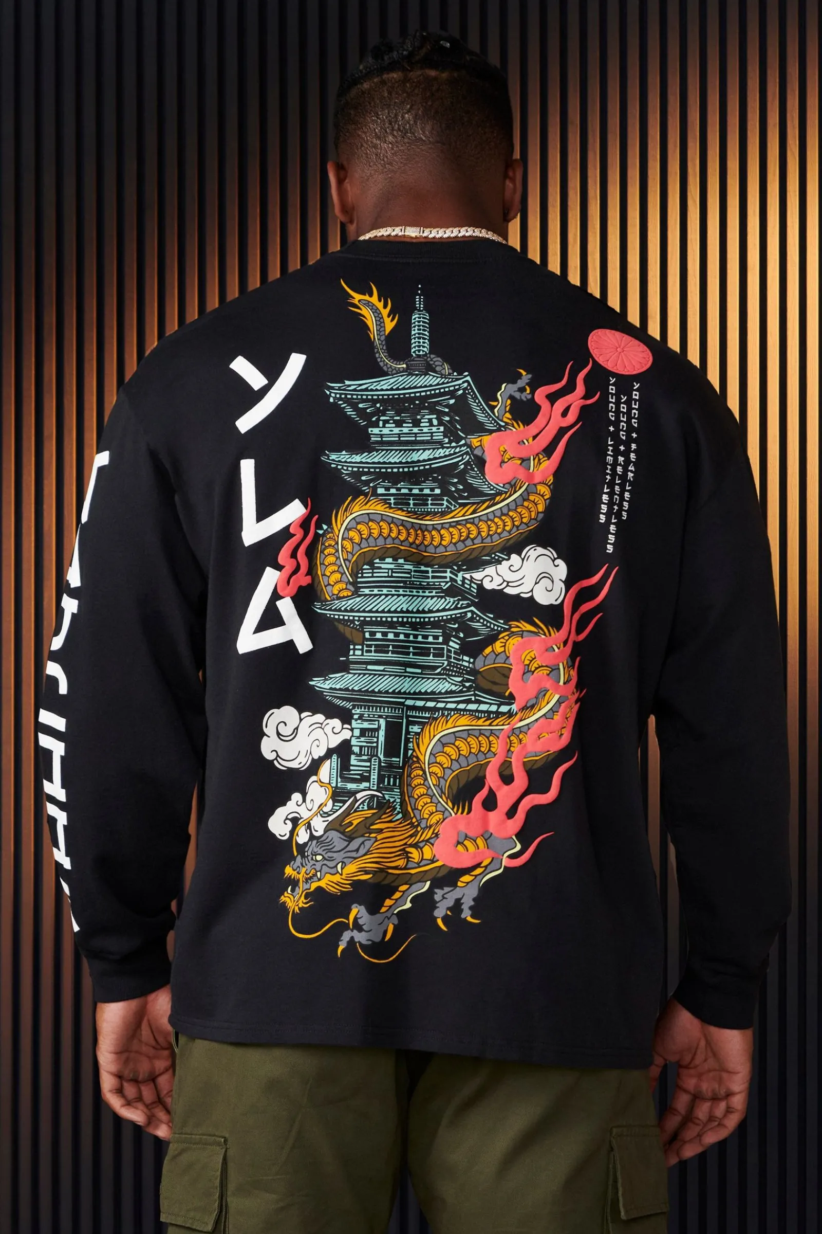 Shirts<Youngla 8038-Tokyo Longsleeves Black Bonsai Art|Black Temple Dragon|White Bonsai Art|White Temple Dragon