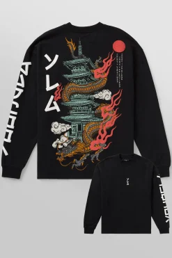 Shirts<Youngla 8038-Tokyo Longsleeves Black Bonsai Art|Black Temple Dragon|White Bonsai Art|White Temple Dragon
