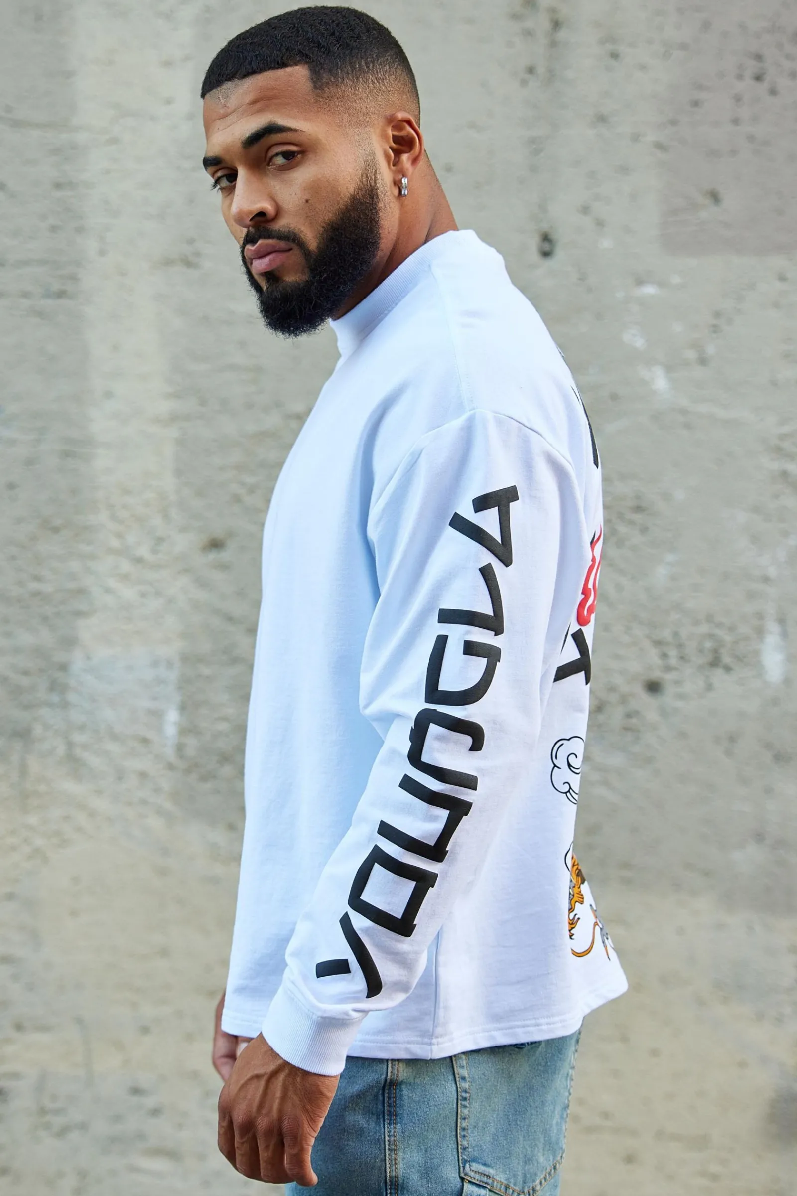 Shirts<Youngla 8038-Tokyo Longsleeves Black Bonsai Art|Black Temple Dragon|White Bonsai Art|White Temple Dragon