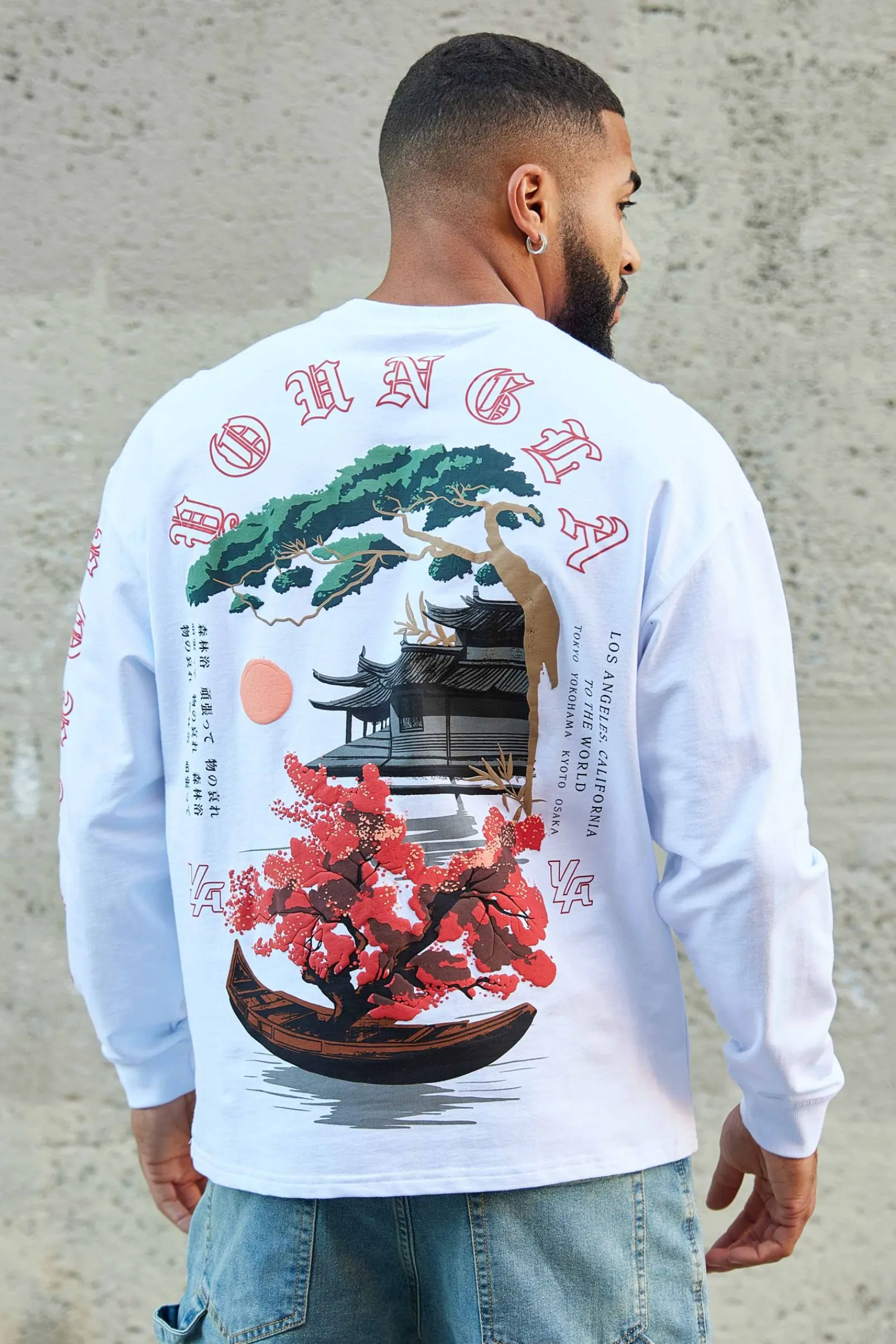 Shirts<Youngla 8038-Tokyo Longsleeves Black Bonsai Art|Black Temple Dragon|White Bonsai Art|White Temple Dragon