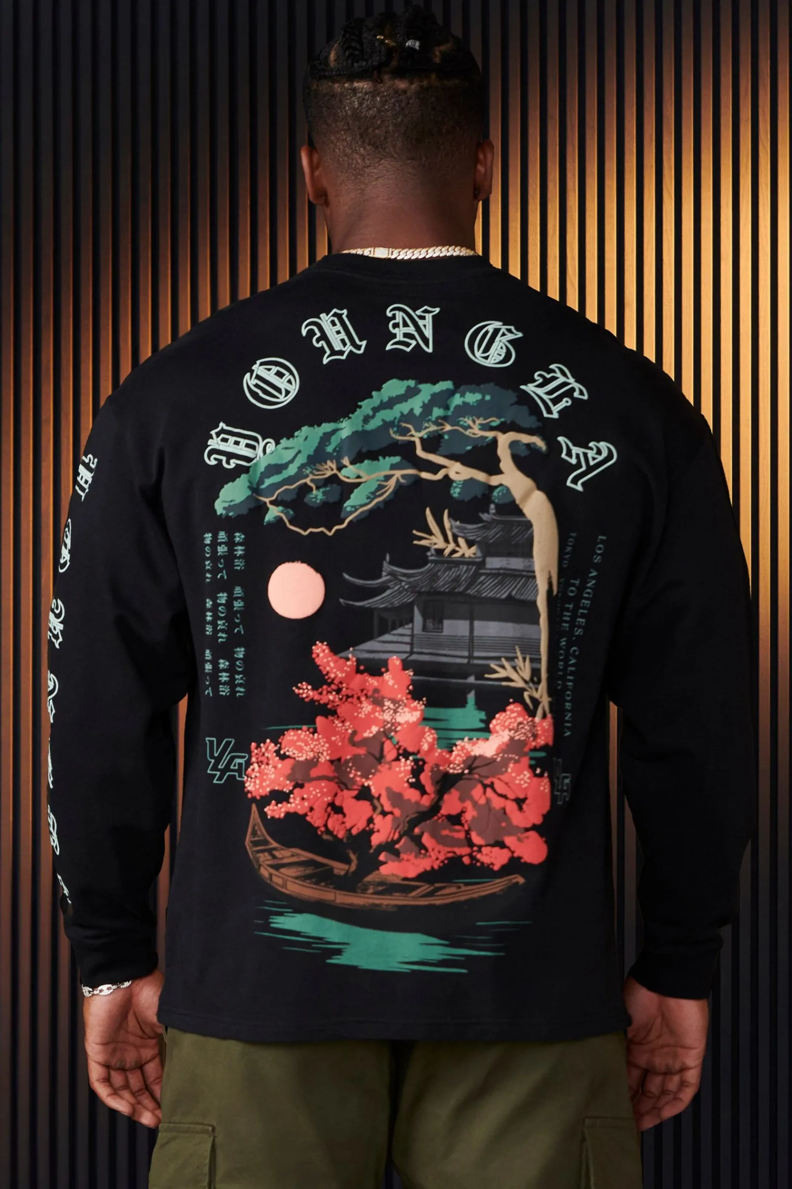 Shirts<Youngla 8038-Tokyo Longsleeves Black Bonsai Art|Black Temple Dragon|White Bonsai Art|White Temple Dragon