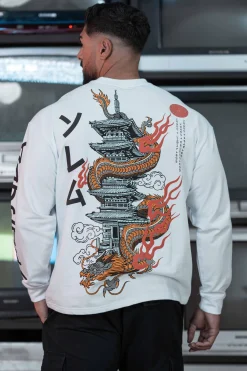 Shirts<Youngla 8038-Tokyo Longsleeves Black Bonsai Art|Black Temple Dragon|White Bonsai Art|White Temple Dragon