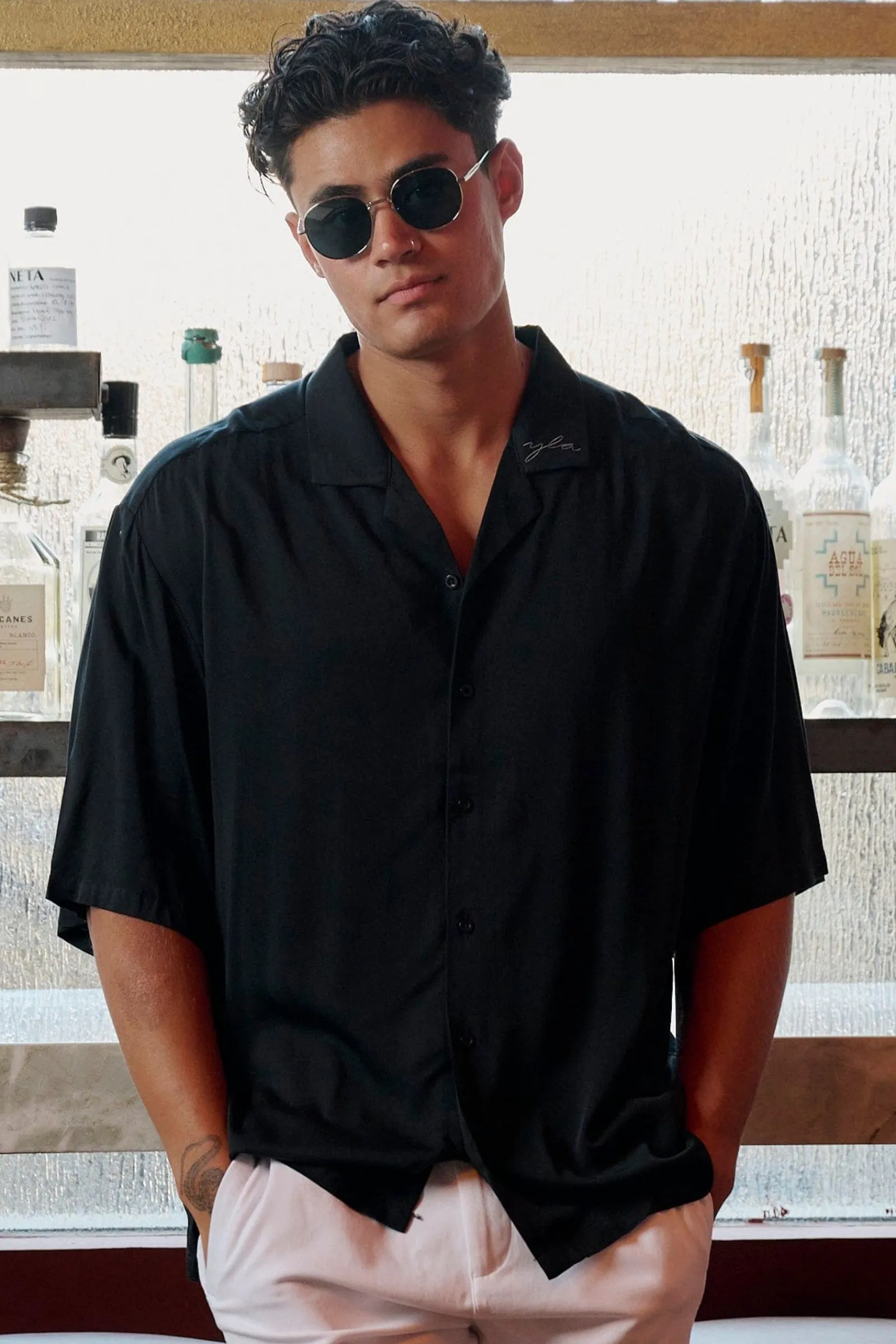 Shirts<Youngla 444-Tulum Shirts Black|Chocolate|Forest Green|Navy