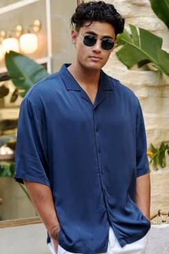 Shirts<Youngla 444-Tulum Shirts Black|Chocolate|Forest Green|Navy