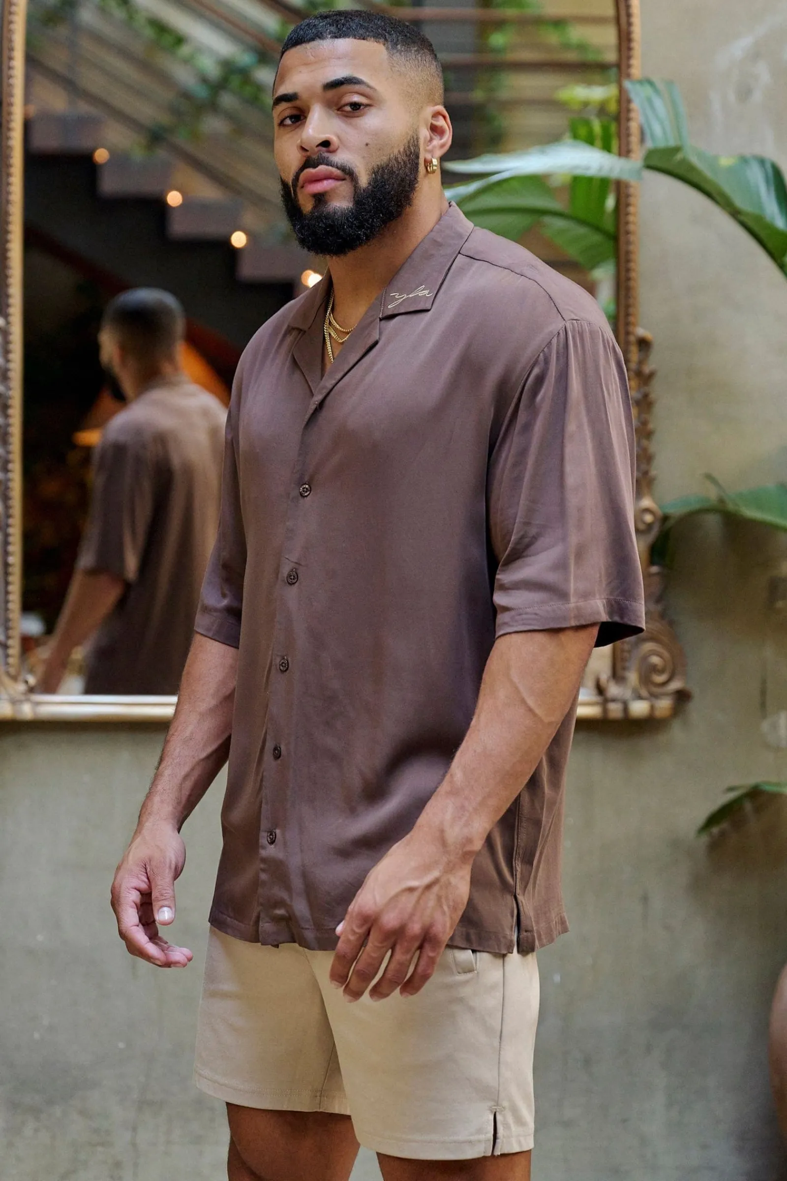 Shirts<Youngla 444-Tulum Shirts Black|Chocolate|Forest Green|Navy