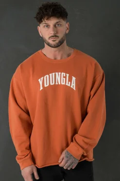 Shirts<Youngla 826-Uni Crewneck Black Wash|Brown Wash|Off-White Wash|Orange Wash