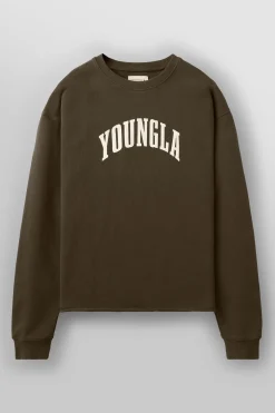 Shirts<Youngla 826-Uni Crewneck Black Wash|Brown Wash|Off-White Wash|Orange Wash