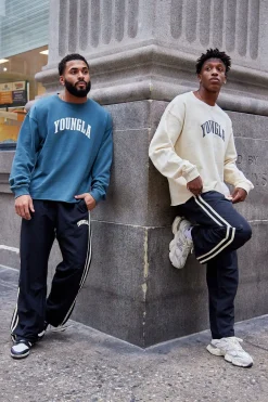 Shirts<Youngla 826-Uni Crewneck Black Wash|Brown Wash|Off-White Wash|Orange Wash