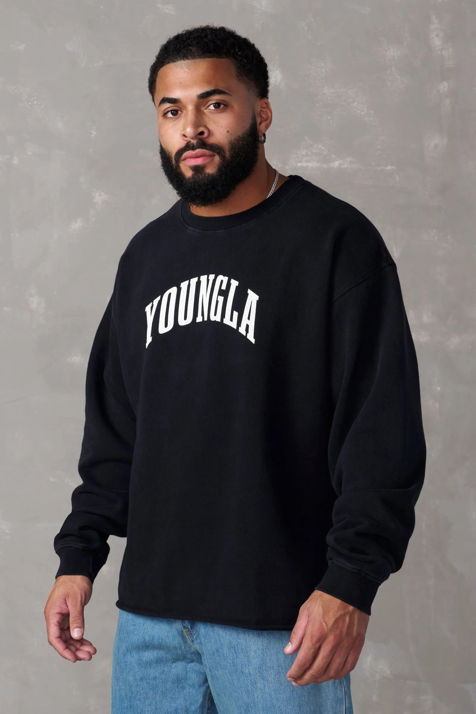 Shirts<Youngla 826-Uni Crewneck Black Wash|Brown Wash|Off-White Wash|Orange Wash