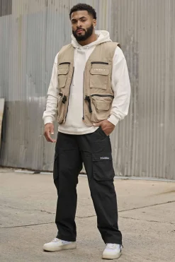 Outerwear<Youngla 502-Utility Cargo Vest Black|Cloudy Taupe
