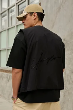 Outerwear<Youngla 502-Utility Cargo Vest Black|Cloudy Taupe