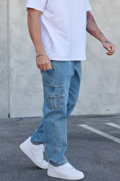 Pants & Jeans<Youngla 611-Utility Jeans Black|Blue Wash