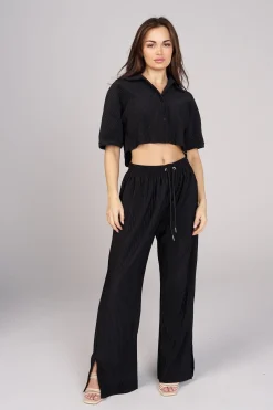 Joggers & Pants<Youngla W244 Aria Pleated Pants Black|Light Blue|Taupe