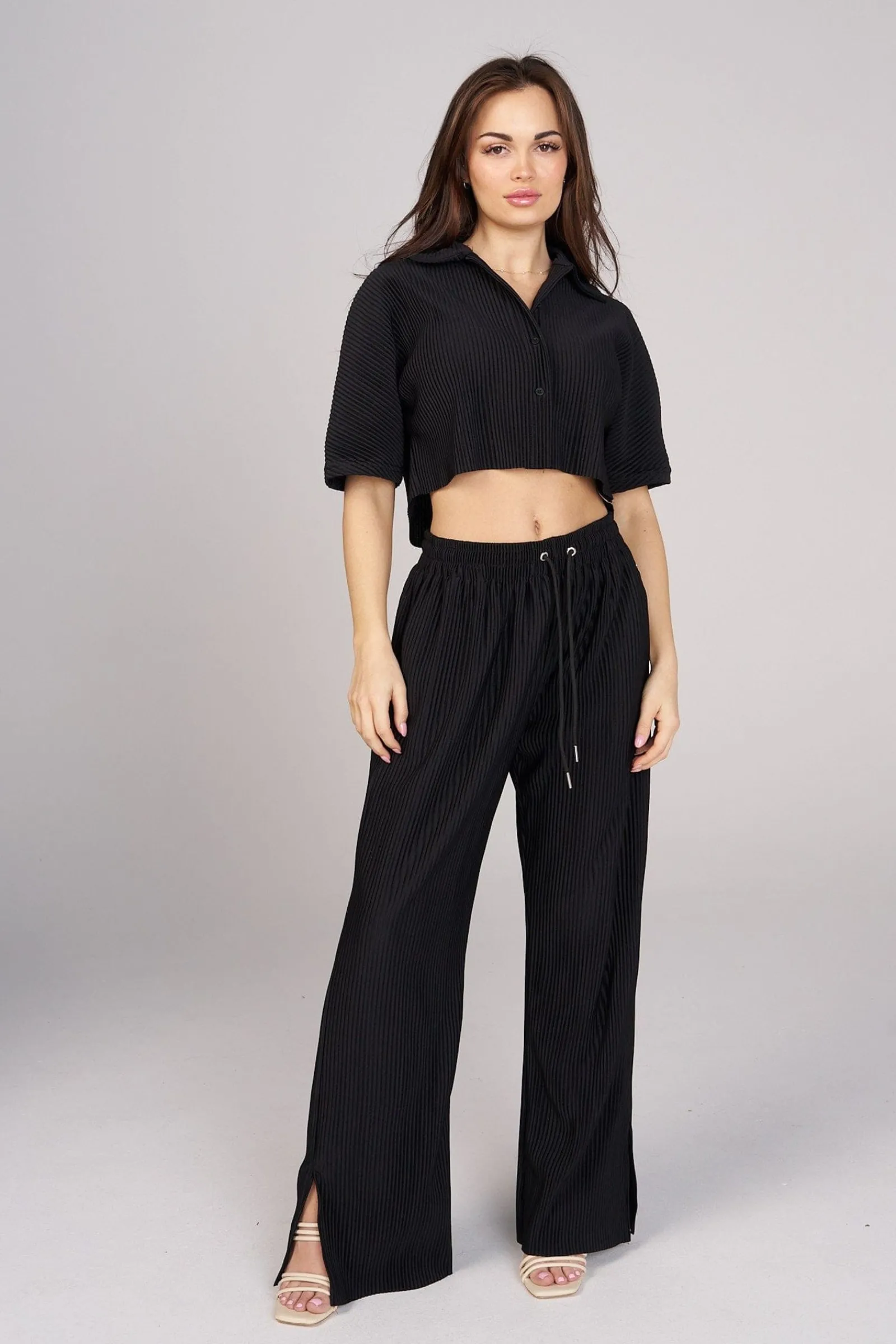 Joggers & Pants<Youngla W244 Aria Pleated Pants Black|Light Blue|Taupe