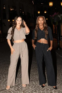 Joggers & Pants<Youngla W244 Aria Pleated Pants Black|Light Blue|Taupe