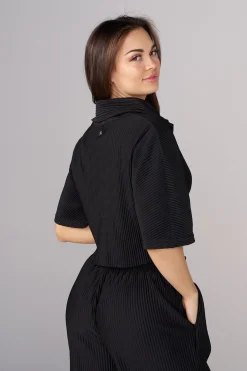 Tops<Youngla W444 Aria Pleated Top Black|Light Blue|Taupe