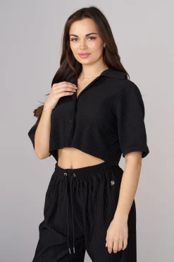 Tops<Youngla W444 Aria Pleated Top Black|Light Blue|Taupe